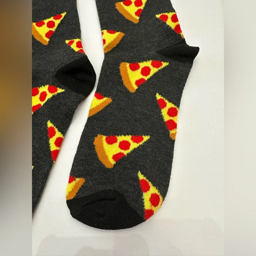 NWOT Men’s Pizza Graphic Socks in Dark Gray One Size